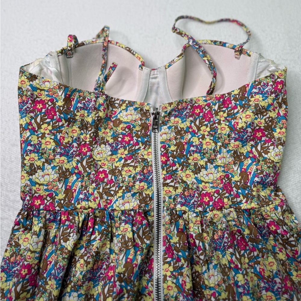 PINK Victoria's Secret Y2K Stretchy Floral Corset Dress Spaghetti Strap S Summer - Picture 9 of 11
